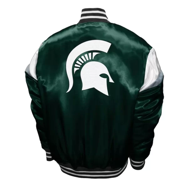 Green Michigan State Spartans Power Full-Snap Satin Jacket