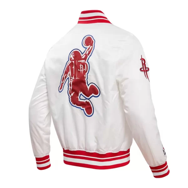 Houston Rockets 2023/24 City Edition Full-Snap White Satin Jacket