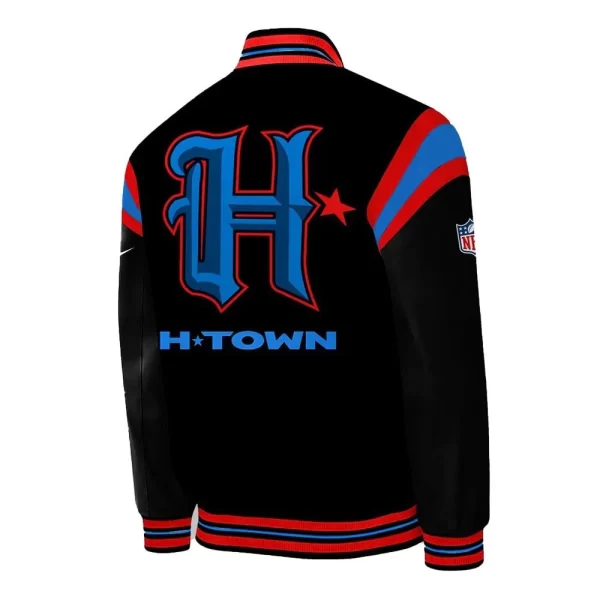 Houston Texans H-Town Teddy Full-Snap Satin Jacket