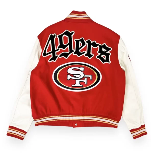 JH San Francisco 49ers Red & Off White Varsity Jackets