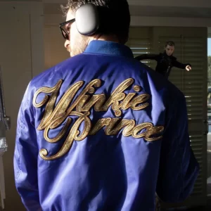 Jonathan Bailey Winkie Prince Blue Satin Jacket