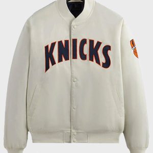 Kith New York Knicks Pinstripe Satin Bomber Jacket