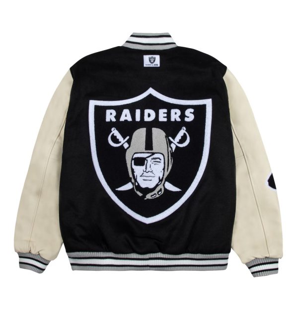 Las Vegas Raiders GOLF WANG Black Letterman Jacket