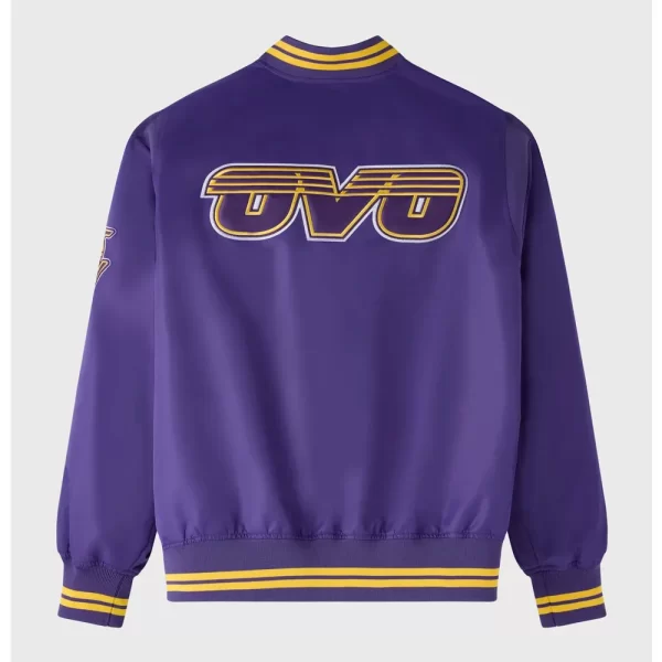 Los Angeles Lakers OVO Purple Varsity Satin Jacket