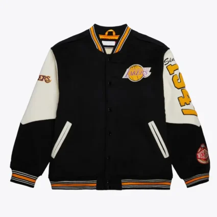 Los Angeles Lakers Team History Vintage Logo Varsity Jacket
