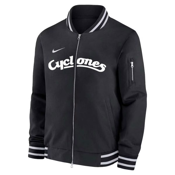 Men's Nike Black Iowa State Cyclones Full-Zip Bomber Jacket