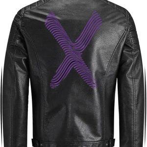 Men's Black Finn Bálor Purple X Leather Jacket