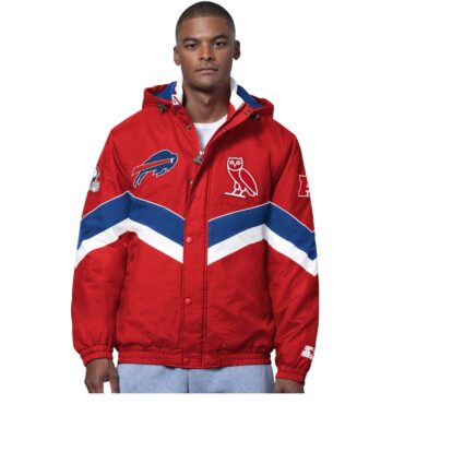 Men's Buffalo Bills OVO x Starter Red Sideline Puffer Jacket