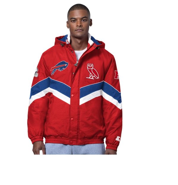 Men's Buffalo Bills OVO x Starter Red Sideline Puffer Jacket