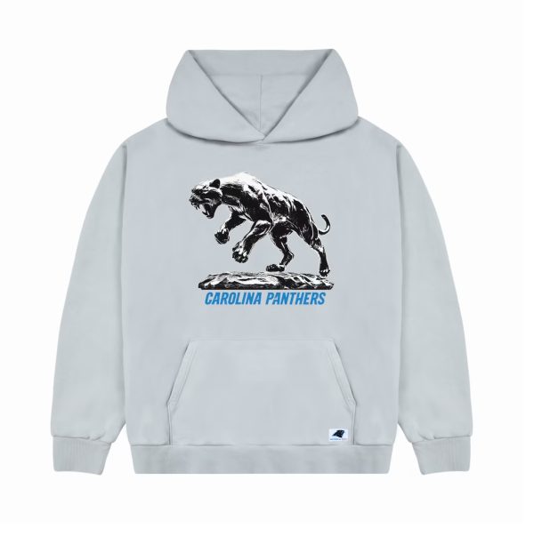 Men's Carolina Panthers GOLF WANG Silver Cutout Pullover Hoodie