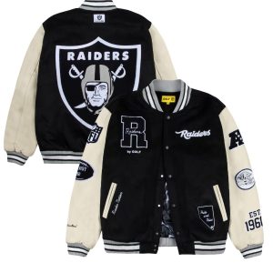 Men's Las Vegas Raiders GOLF WANG Black Letterman Jacket