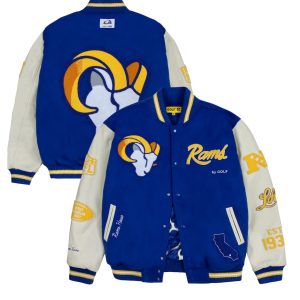 Men's Los Angeles Rams GOLF WANG Royal Letterman Jacket