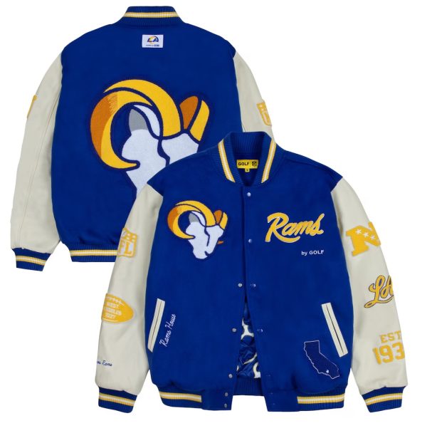 Men's Los Angeles Rams GOLF WANG Royal Letterman Jacket