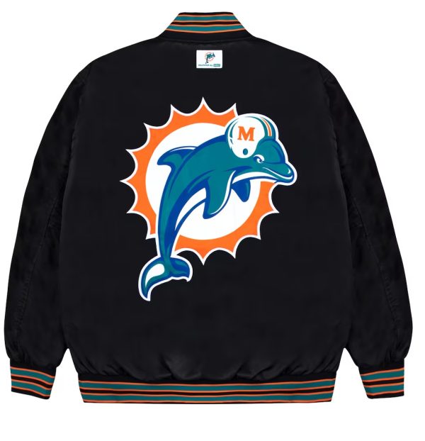 Men's Miami Dolphins GOLF WANG Satin Bomber Jacket