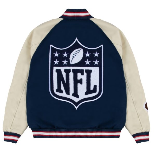 Men's NFL GOLF WANG Blue Letterman Full-Snap Jacket