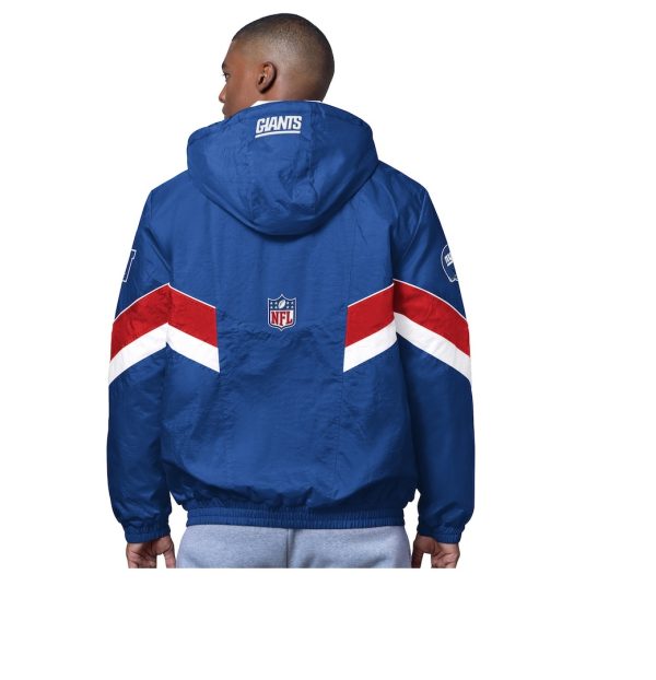 Men's New York Giants OVO x Starter Royal Sideline Full-Snap Puffer Jacket