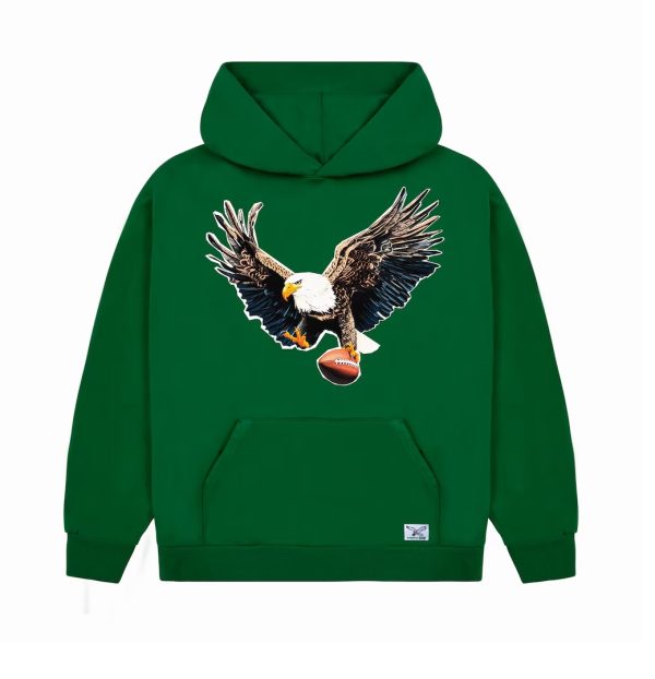 Men's Philadelphia Eagles GOLF WANG Green Cutout Pullover Hoodie