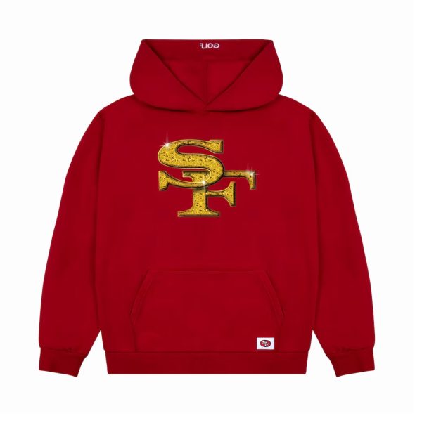 Men's San Francisco 49ers GOLF WANG Scarlet Cutout Pullover Hoodie