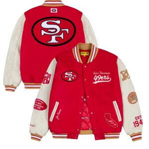 Men's San Francisco 49ers GOLF WANG Scarlet Letterman Jacket