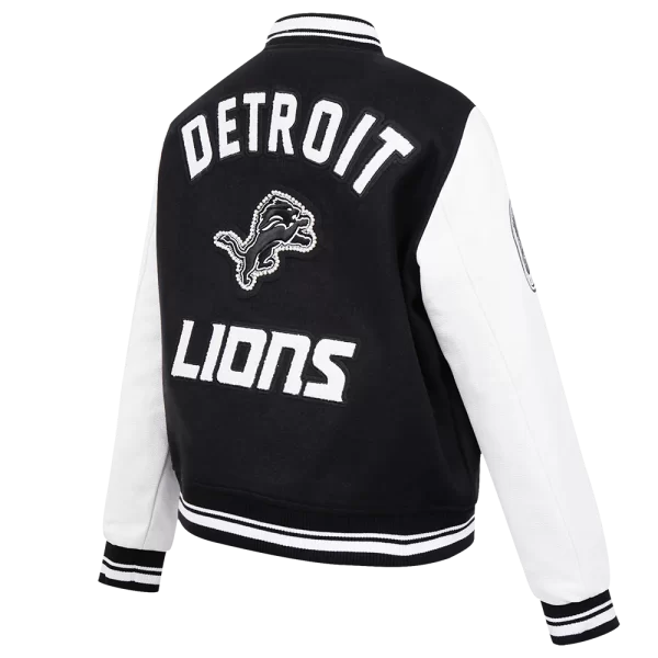 NFL DETROIT LIONS PEARLS RIB WOOL VARSITY JACKET