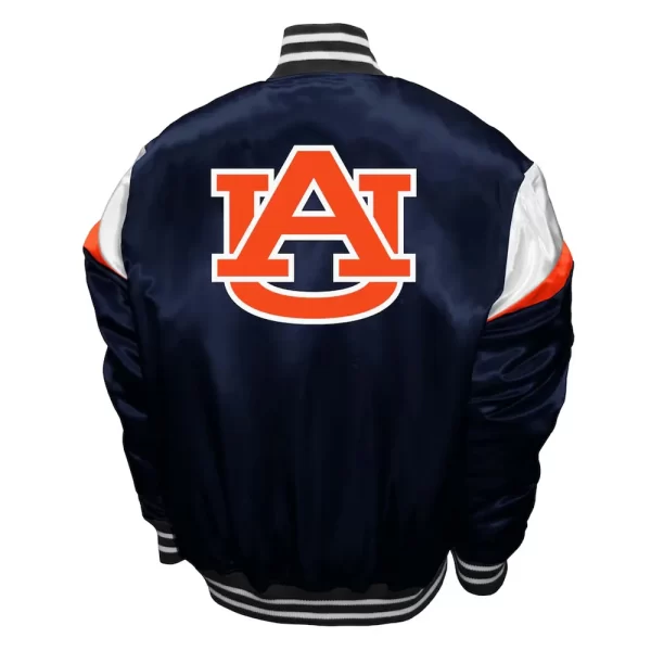 Navy Auburn Tigers Power Full-Snap Satin Jacket