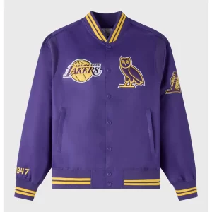 OVO LA Lakers Purple Satin Jacket