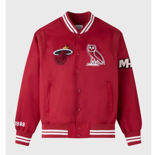 OVO Miami Heat Red Satin Jacket