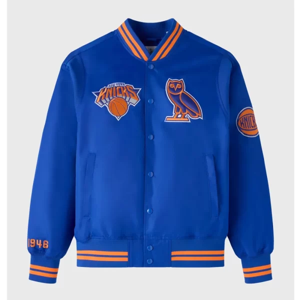 OVO NY Knicks Blue Satin Jacket