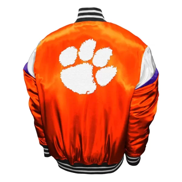 Orange Clemson Tigers Power Full-Snap Satin Jacket