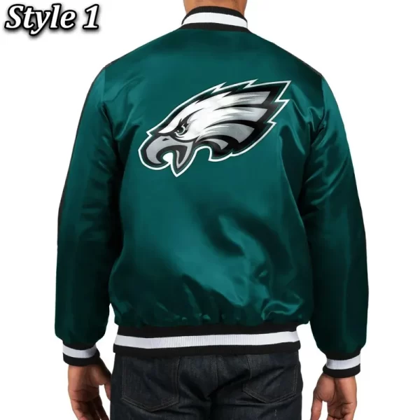 Philadelphia Eagles O-Line Green Satin Jacket