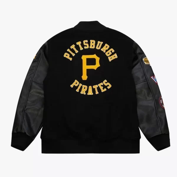 Pittsburgh Pirates Black Out Varsity Wool Leather Jacket