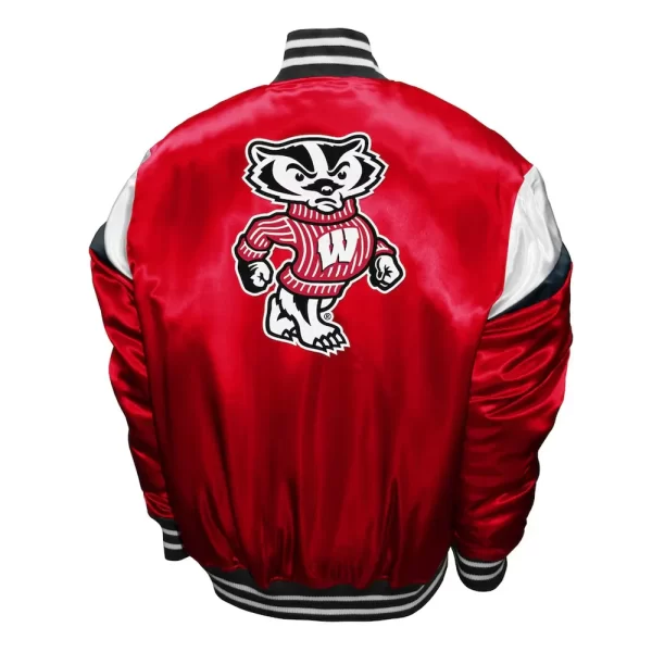 Red Wisconsin Badgers Power Full-Snap Satin Jacket