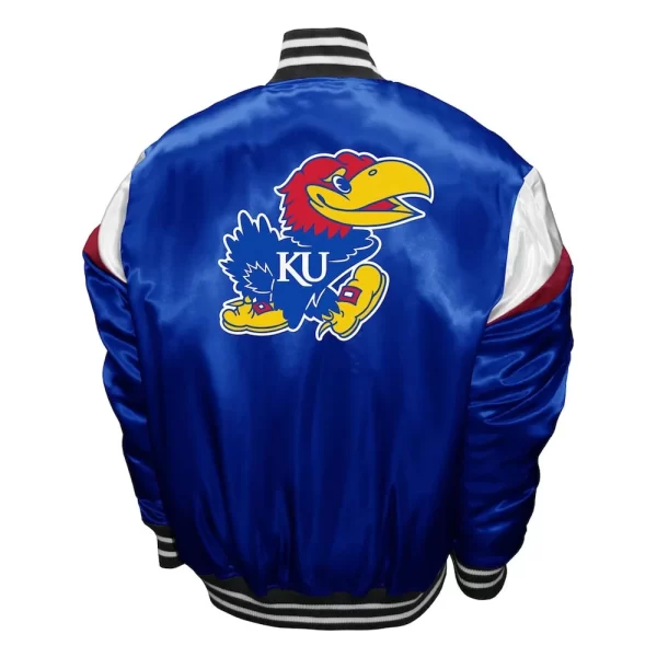 Royal Kansas Jayhawks Power Full-Snap Satin Jacket