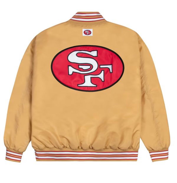 San Francisco 49ers GOLF WANG Gold Satin Bomber Jacket