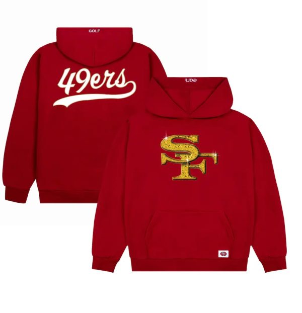 San Francisco 49ers GOLF WANG Scarlet Cutout Pullover Hoodie