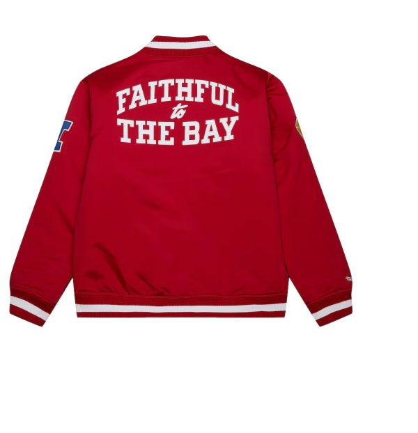 San Francisco 49ers Mitchell & Ness Scarlet Satin Jacket