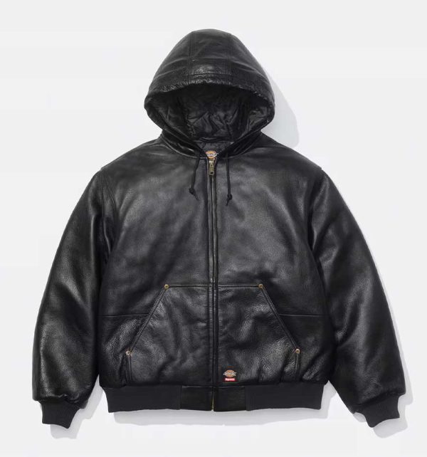 Supreme Dickies Hooded Leather Work Jacket