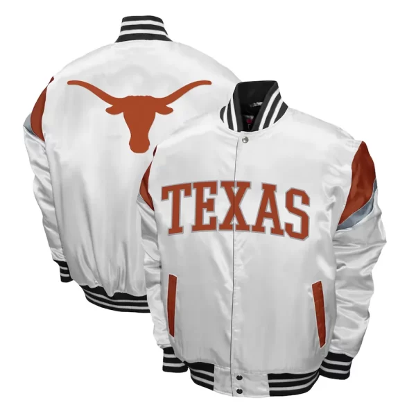 Texas Longhorns Power White Satin Jacket