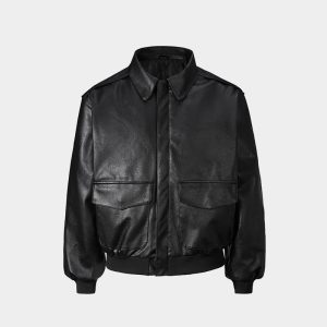 Urban Shred Oversized Bomber Black Jacket