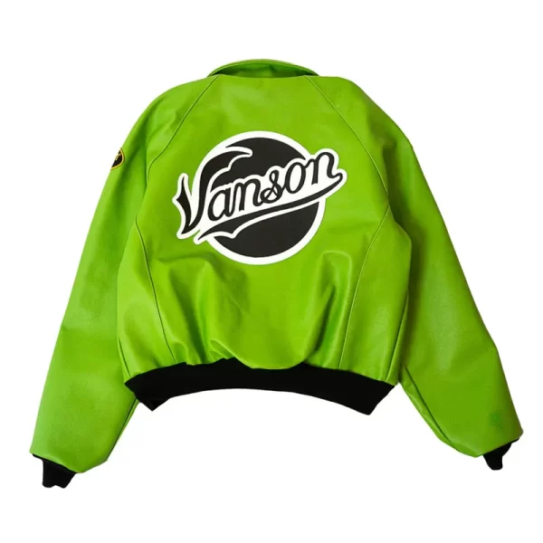 Vanson Queens Full-Zip Leather Bomber Jacket