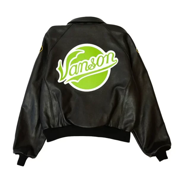 Vanson Queens Full-Zip Leather Bomber Jacket