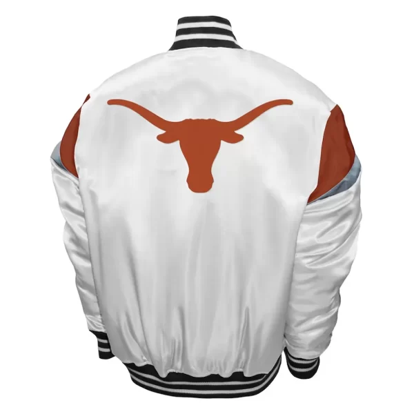 White Texas Longhorns Power Full-Snap Satin Jacket