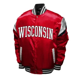 Wisconsin Badgers Power Red Satin Jacket