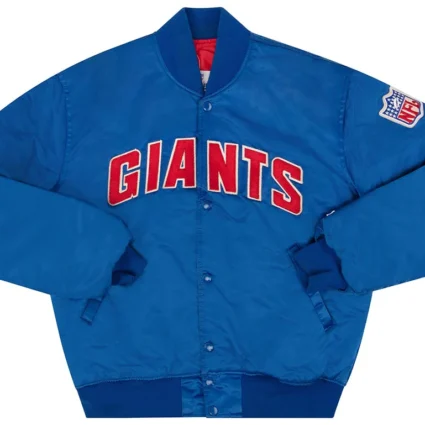 1980's NEW YORK GIANTS STARTER SATIN BLUE VARSITY JACKET