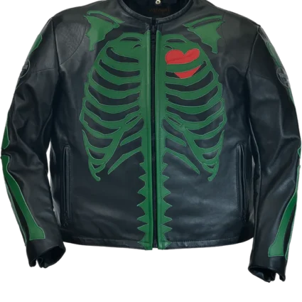 7uice x Vanson Genuine Black Leather Jacket