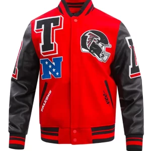 Atlanta Falcons Mashup Red and Black Varsity Jacket