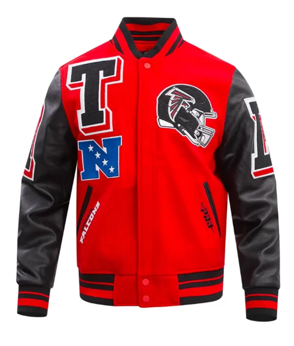 Atlanta Falcons Mashup Red and Black Varsity Jacket