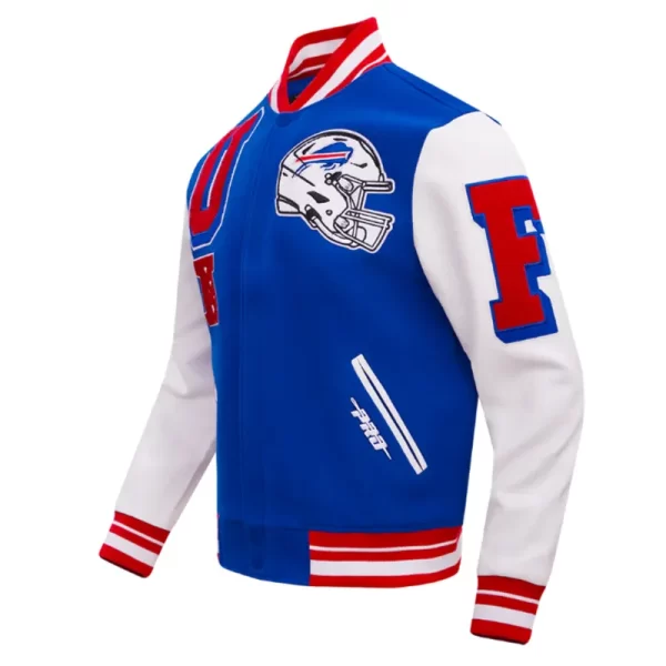 Buffalo Bills Mashup Rib Varsity Wool Leather Jacket