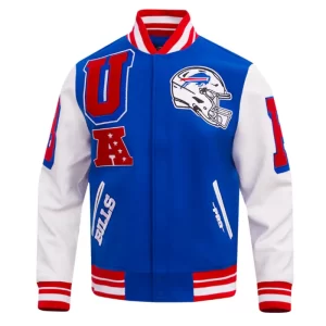 Buffalo Bills Mashup Rib Varsity Wool & Leather Jacket