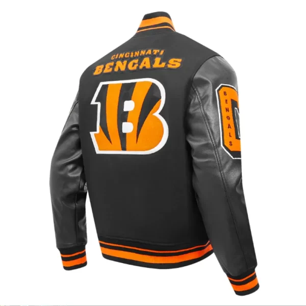 Cincinnati Bengals Mashup Rib Varsity Wool Leather Jacket